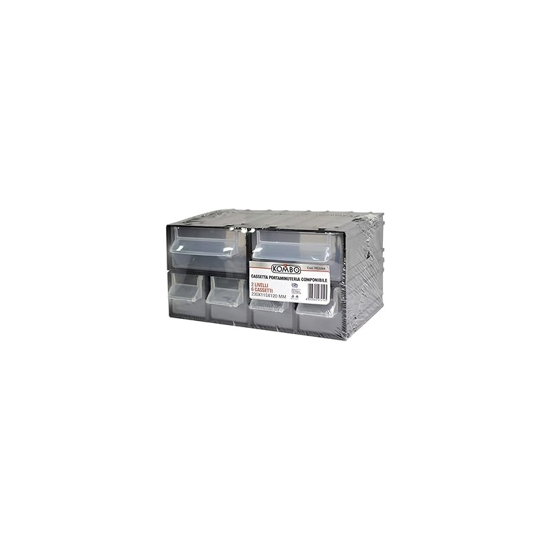 CASSETTIERA PORTAMINUTERIE componibile su 2 Livelli (cm23x11,5x12)