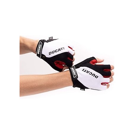 GUANTINI DUCATI GEL-PADDED GLOVES WHITE