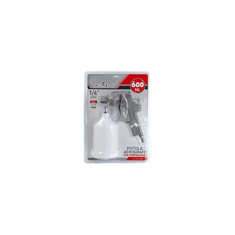 Kombo Pistola aerografo ugello da 1,5 mm serbatoio da 600 ml