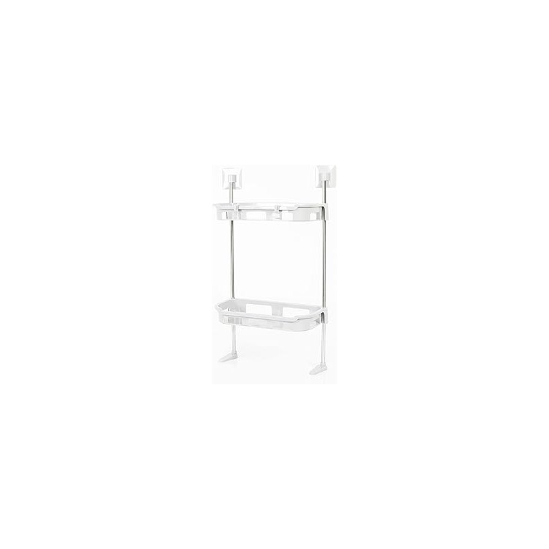 Scaffale salvaspazio in plastica e metallo per bagno, cucina