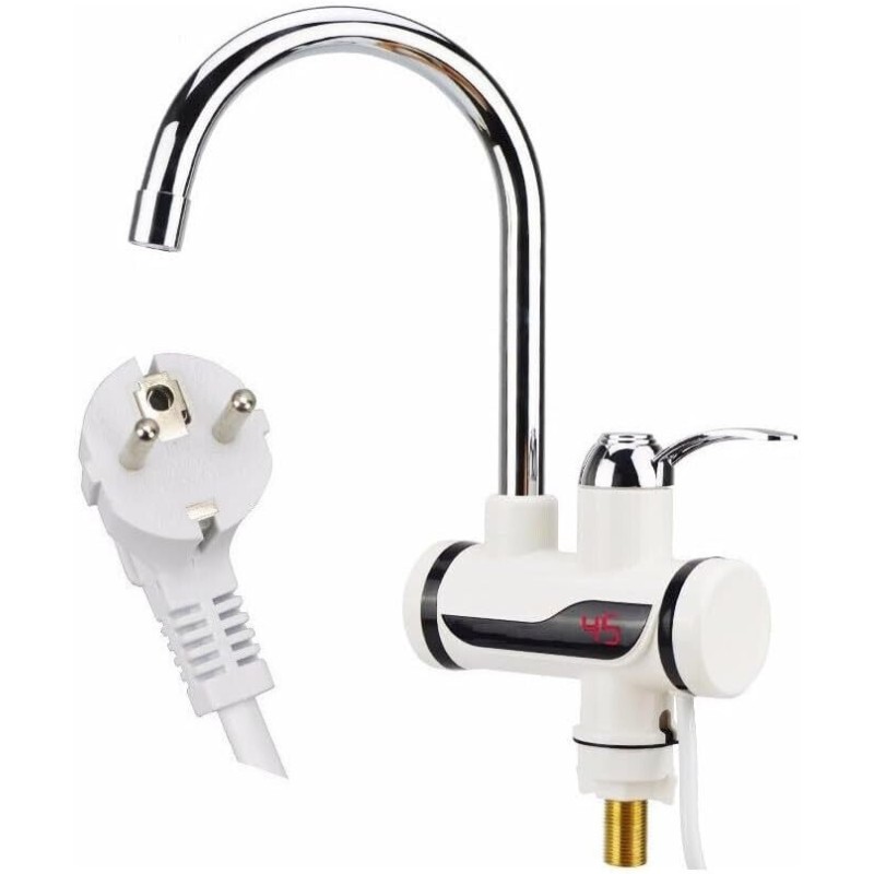 Rubinetto miscelatore elettrico con Caldaia acqua calda istantanea con display
