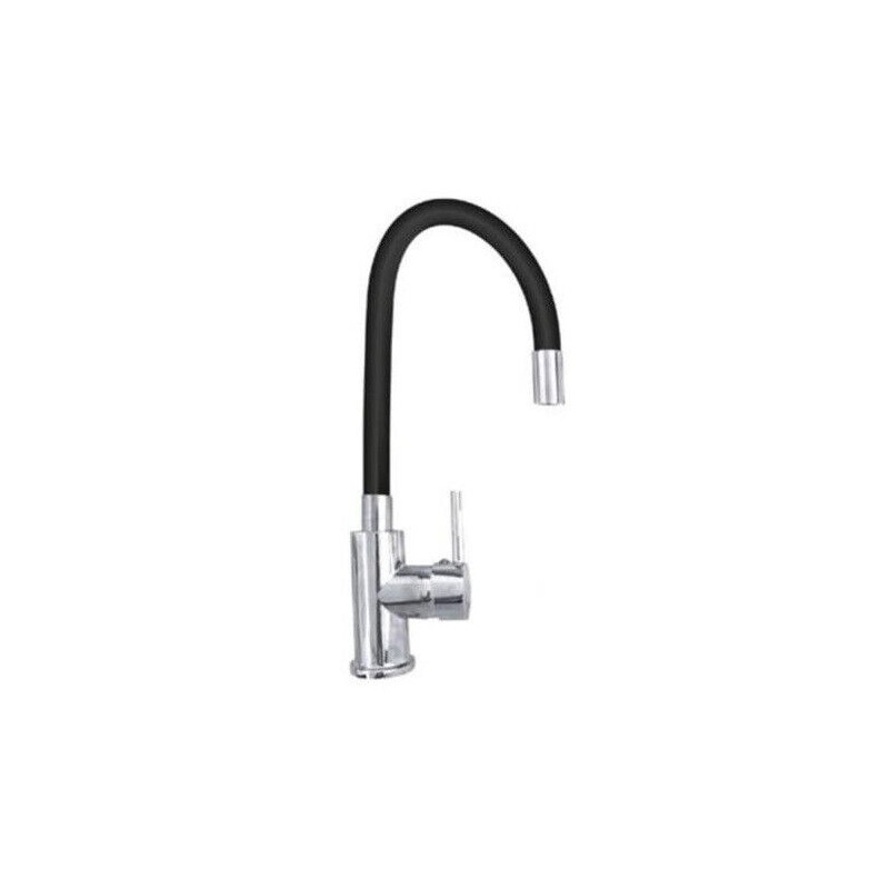 RUBINETTO MISCELATORE PER LAVELLO CUCINA CANNA ALTA IN SILICONE COLORE NERO RUBINETTO MISCELATORE PER LAVELLO CUCINA CANNA ALTA IN SILICONE COLORE NERO