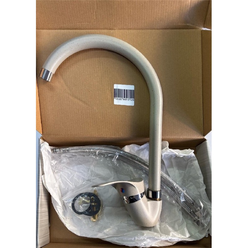 RUBINETTO MISCELATORE PER LAVELLO LAVANDINO CUCINA ACCIAIO INOX LACCATO AVORIO