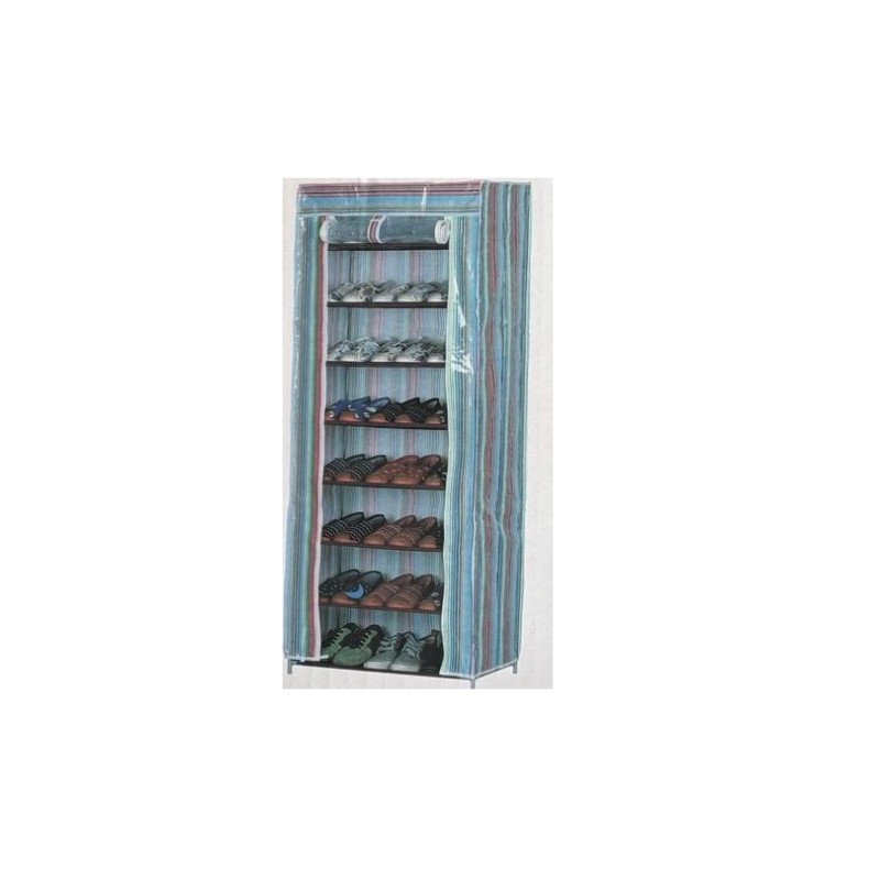 Scarpiera Armadio 8 ripiani in PVC con cerniera telaio in metallo 60x30x143 cm