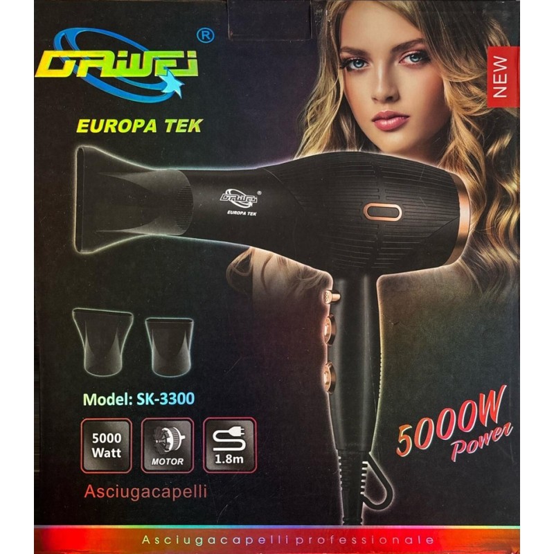 DRIWEI ASCIUGACAPELLI PHON PROFESSIONALE 5000W CAVO 1,8 MT.