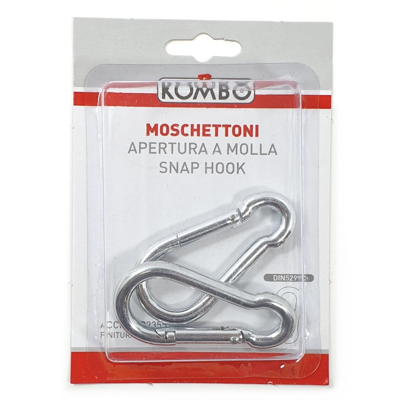 Kombo Set 2 Pz Moschettone 6X60mm in Acciaio