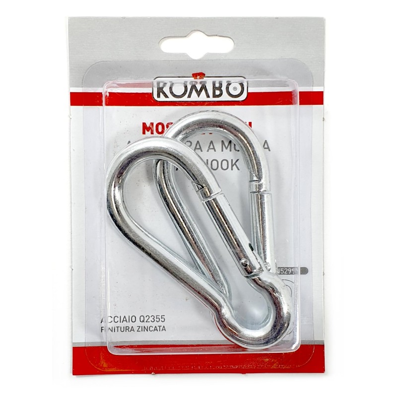 KOMBO Set 2 Pz Moschettone 8X80mm in Acciaio