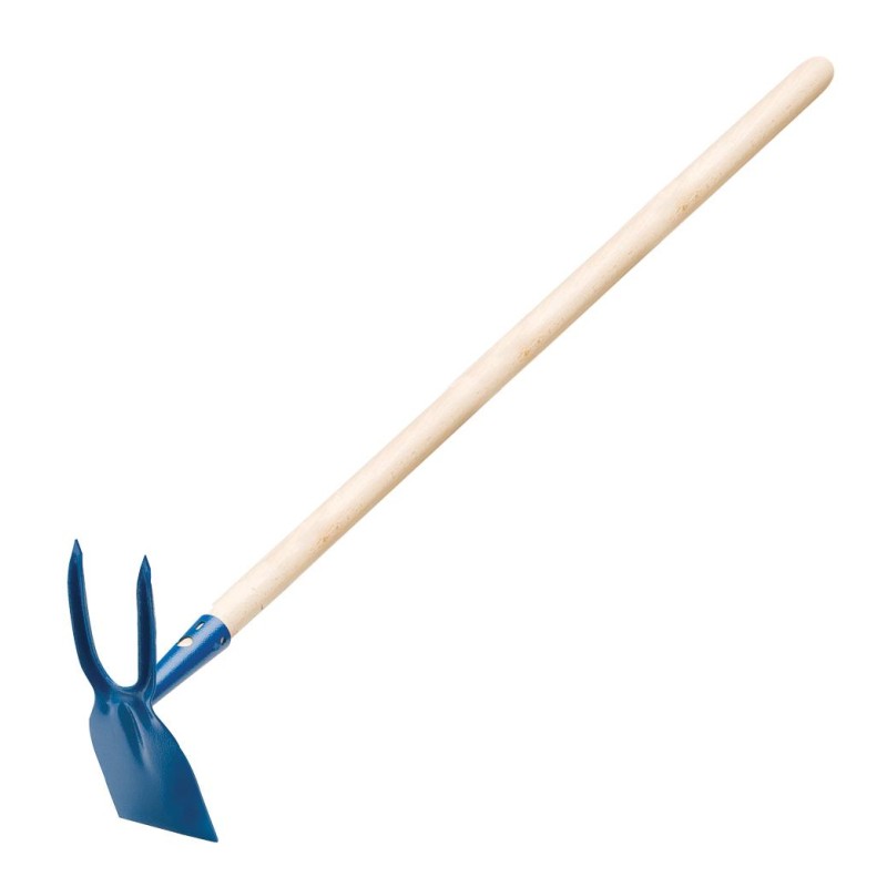 Kombo Zappetta quadro bidente canna conica manico legno grado A 120cm diam. 28mm